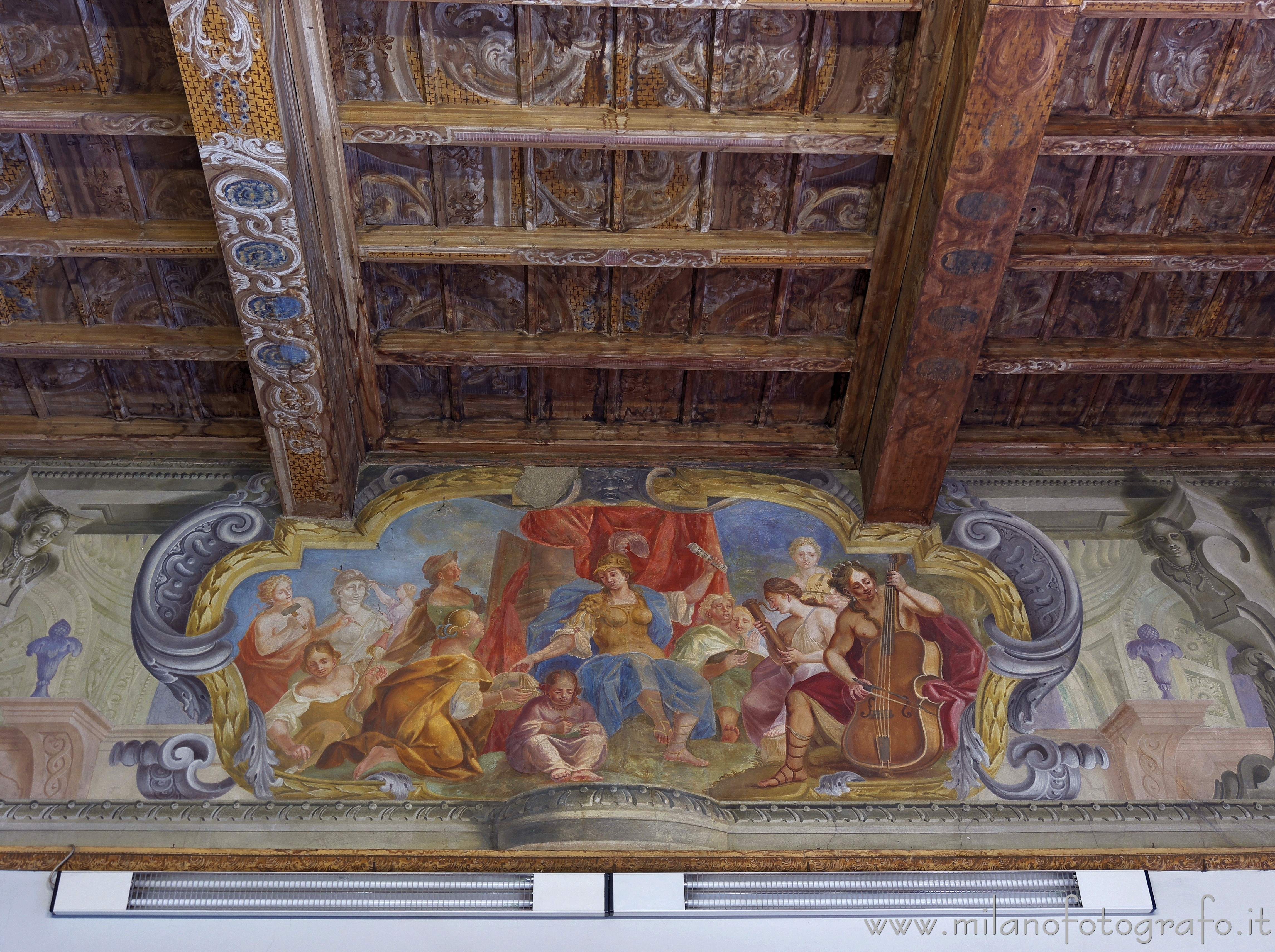 Vimercate (Monza e Brianza, Italy) - Minerva goddess of peace in one of the rooms of Trotti Palace